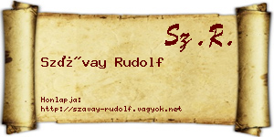 Szávay Rudolf névjegykártya